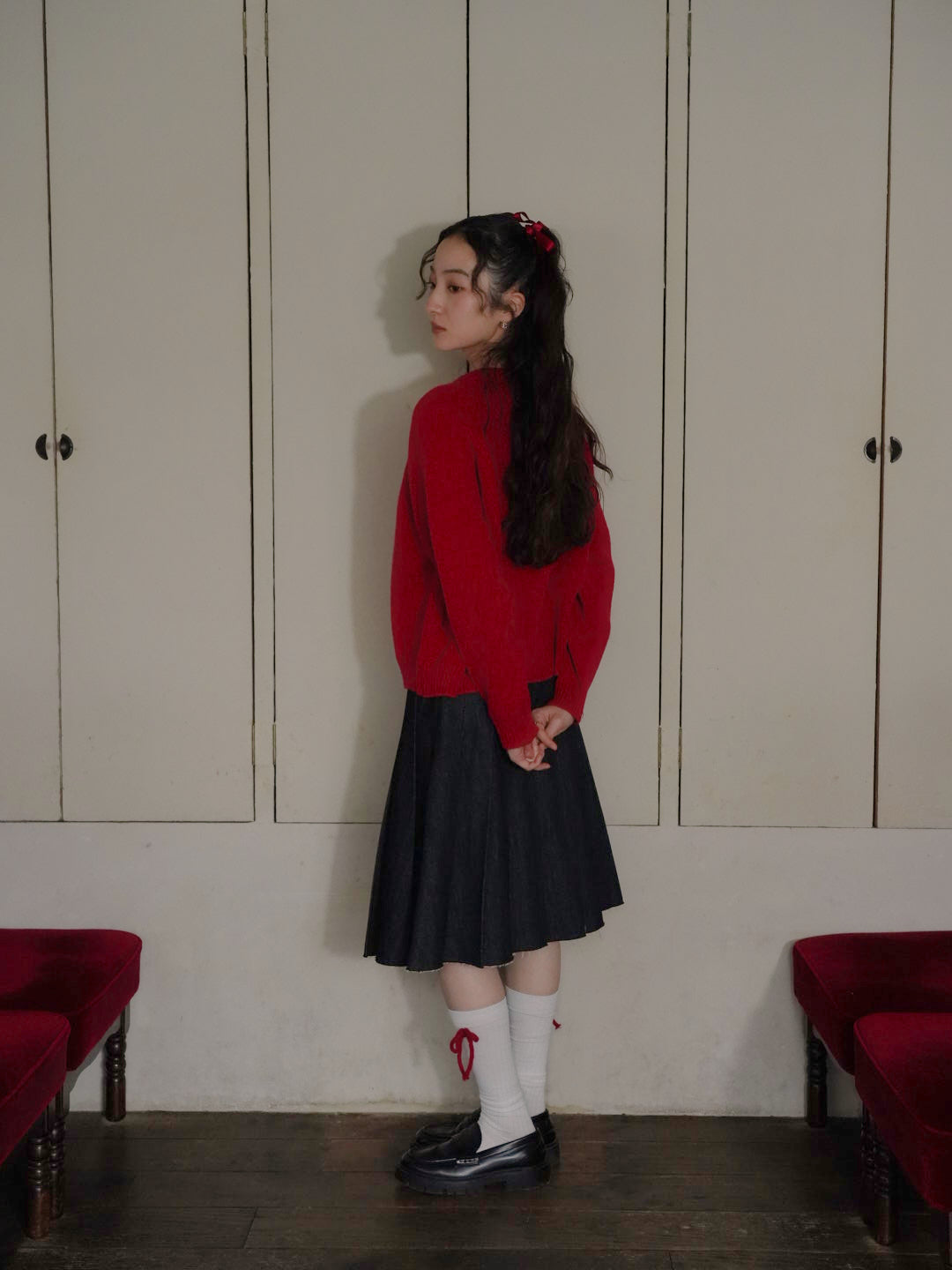 ribbon tie knit cardigan 【 11/6 19:00 発売予定 】