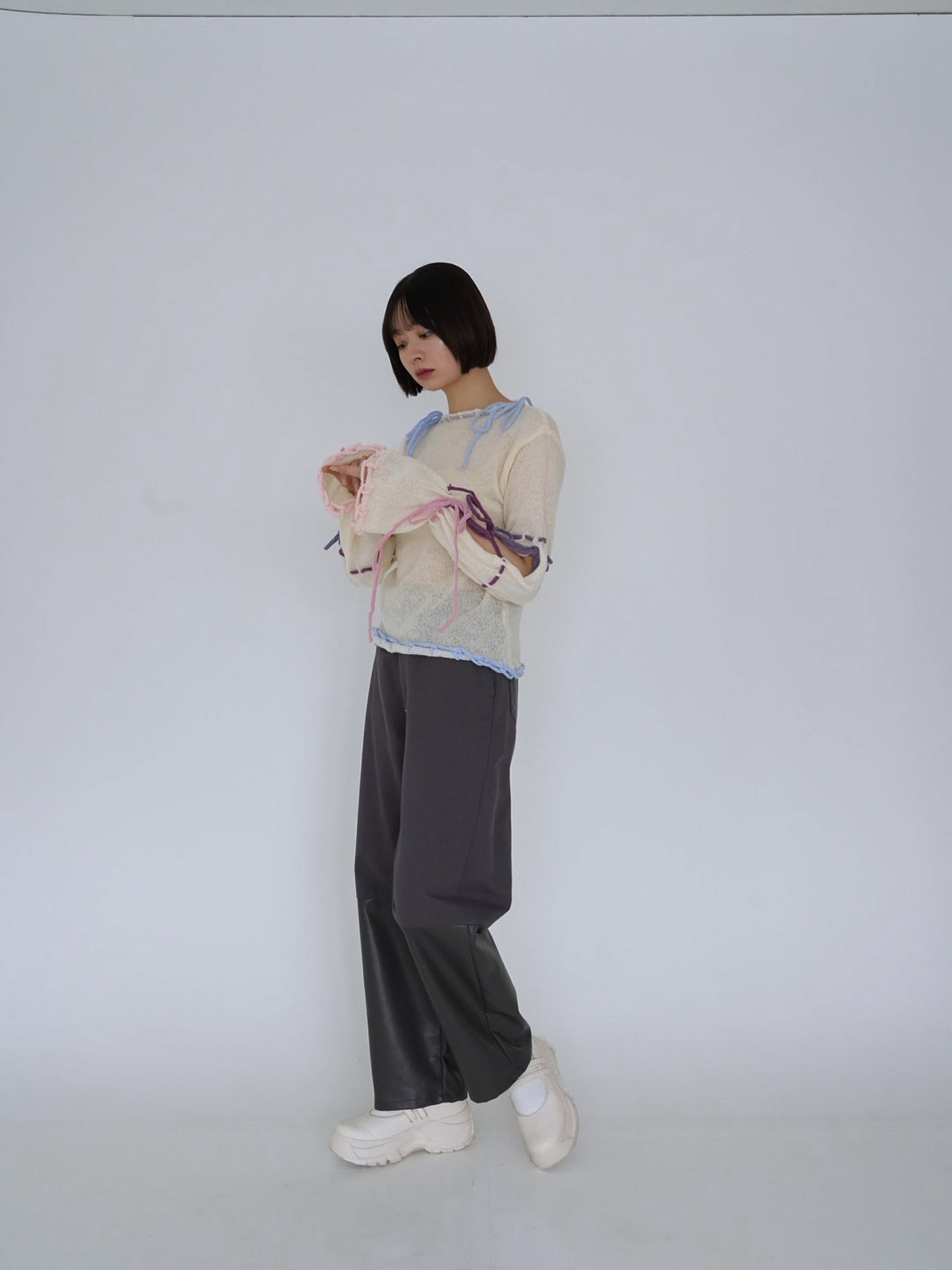 ribbon detail knit top