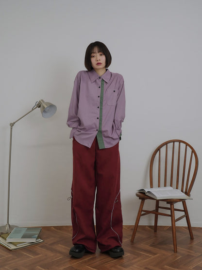 stitch line wide pants