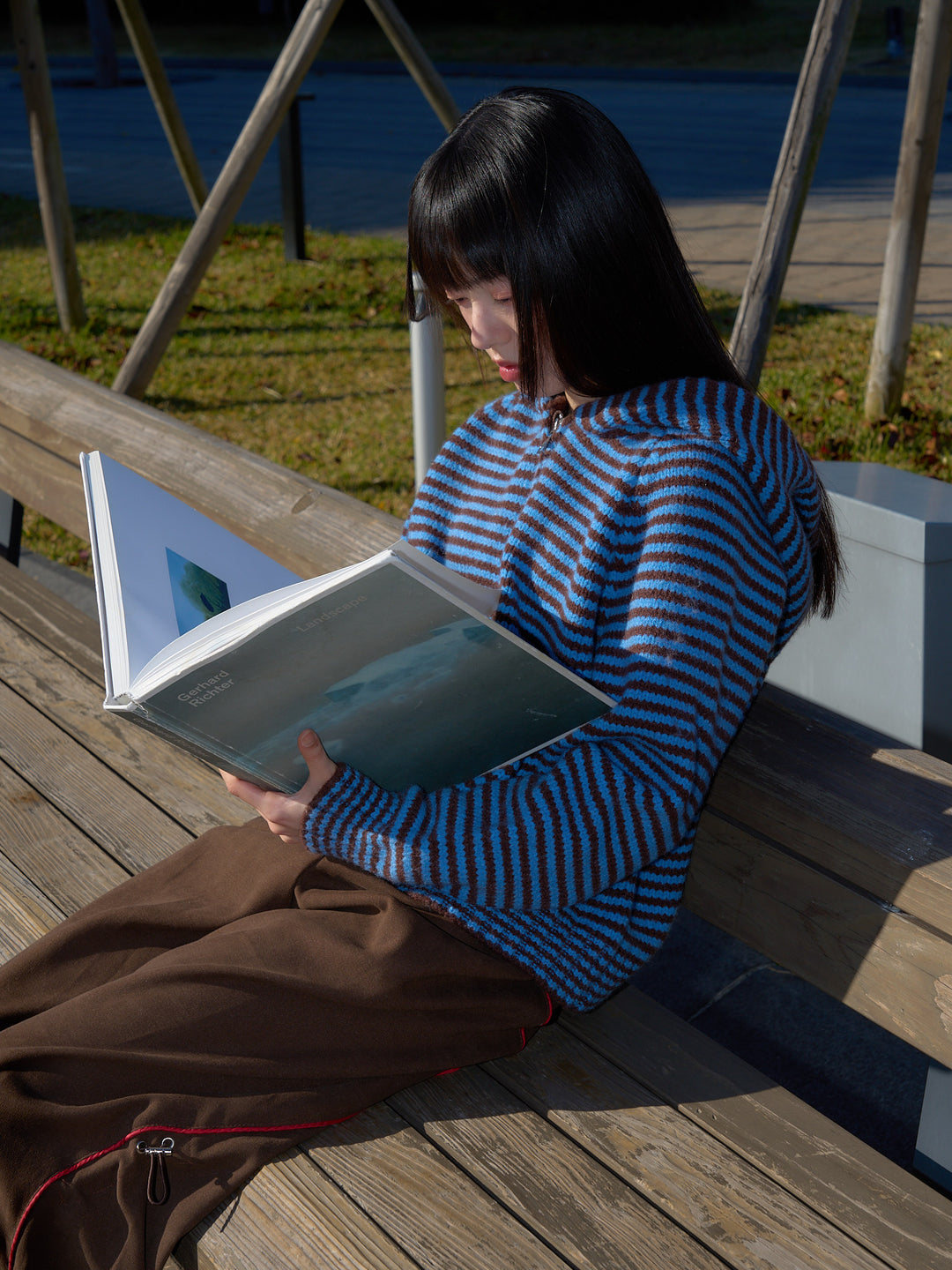 border knit zip hoodie 【 12/11  新色追加 】