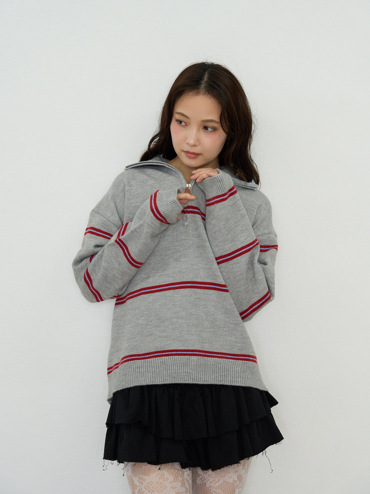border half zip knit