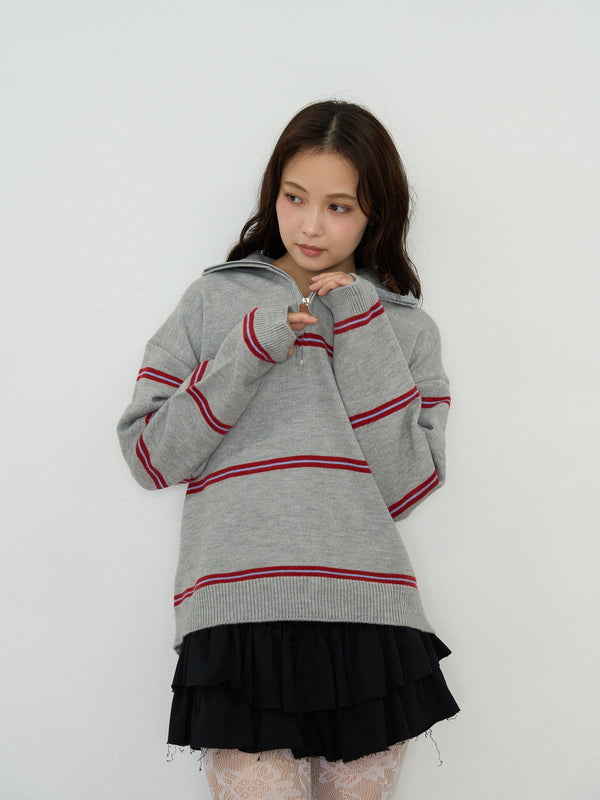 border half zip knit