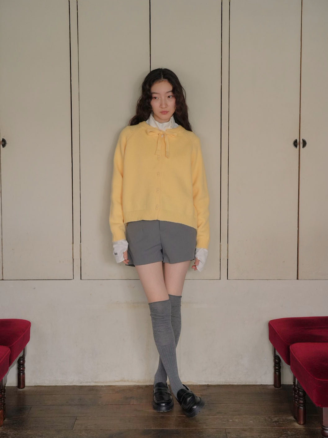 ribbon tie knit cardigan 【 11/6 19:00 発売予定 】