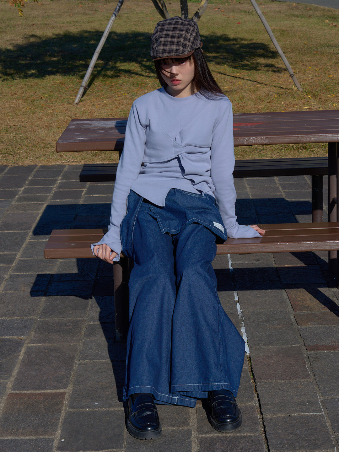 separate wrap design wide pants