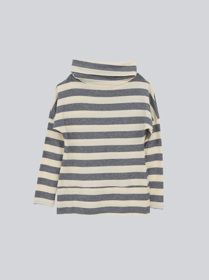 2way neck border knit
