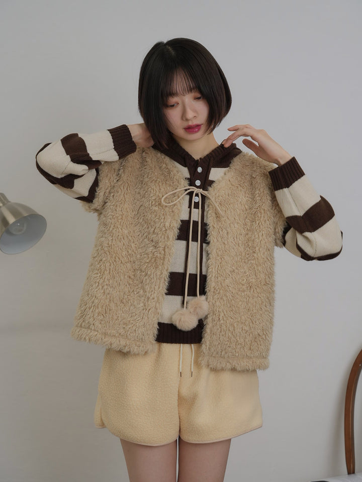 fur knit vest【 1/15 19時発売 】