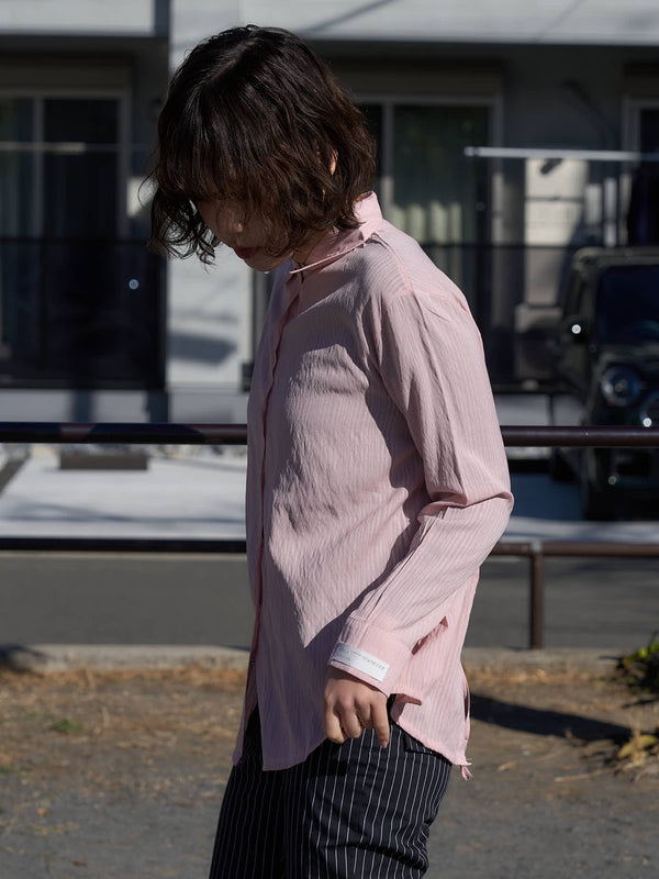 リボン シワ感シャツ カジュアルガーリー レディース Uenui