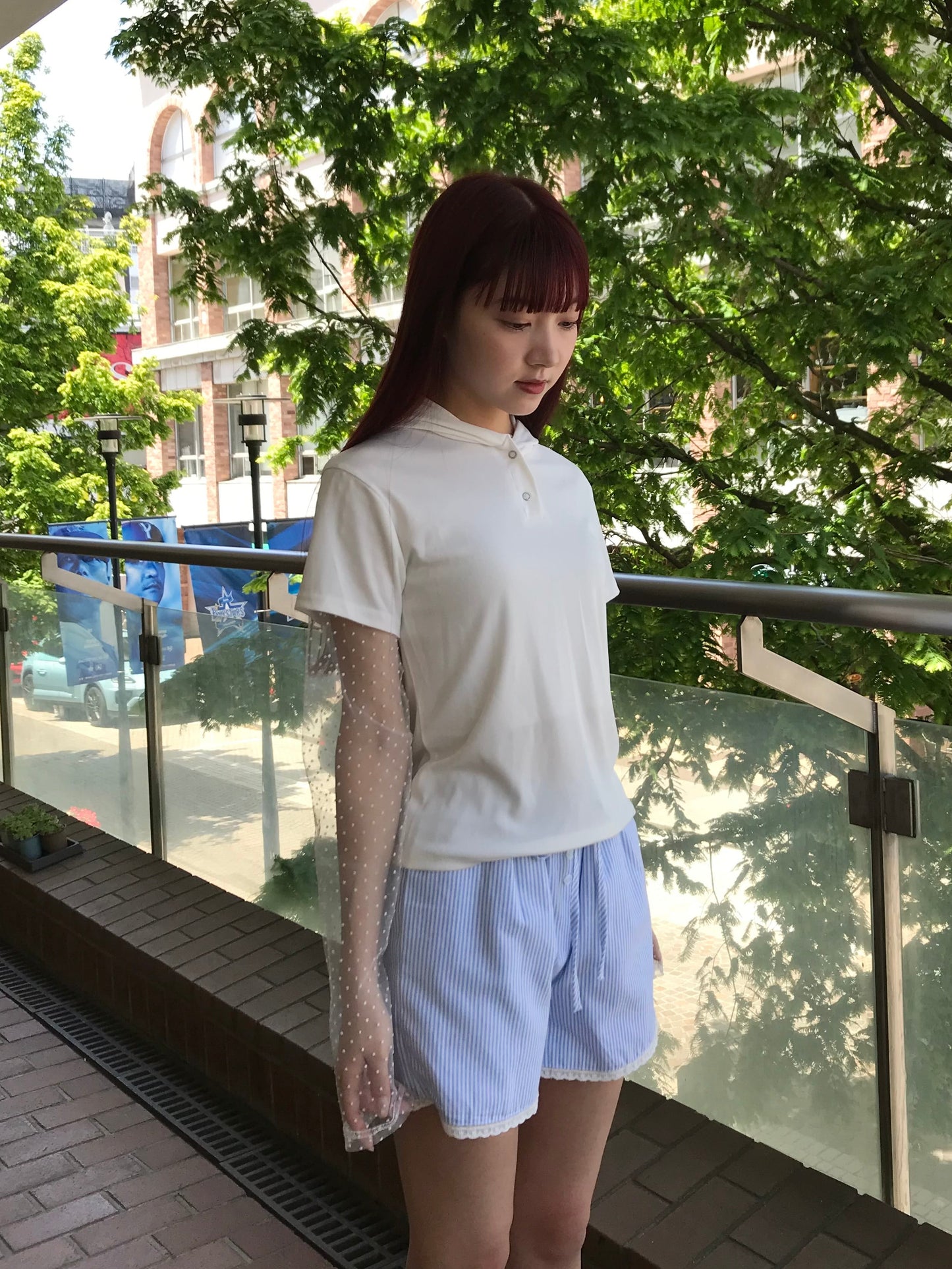 シアー ポロTシャツ カジュアルガーリー レディース Uenui