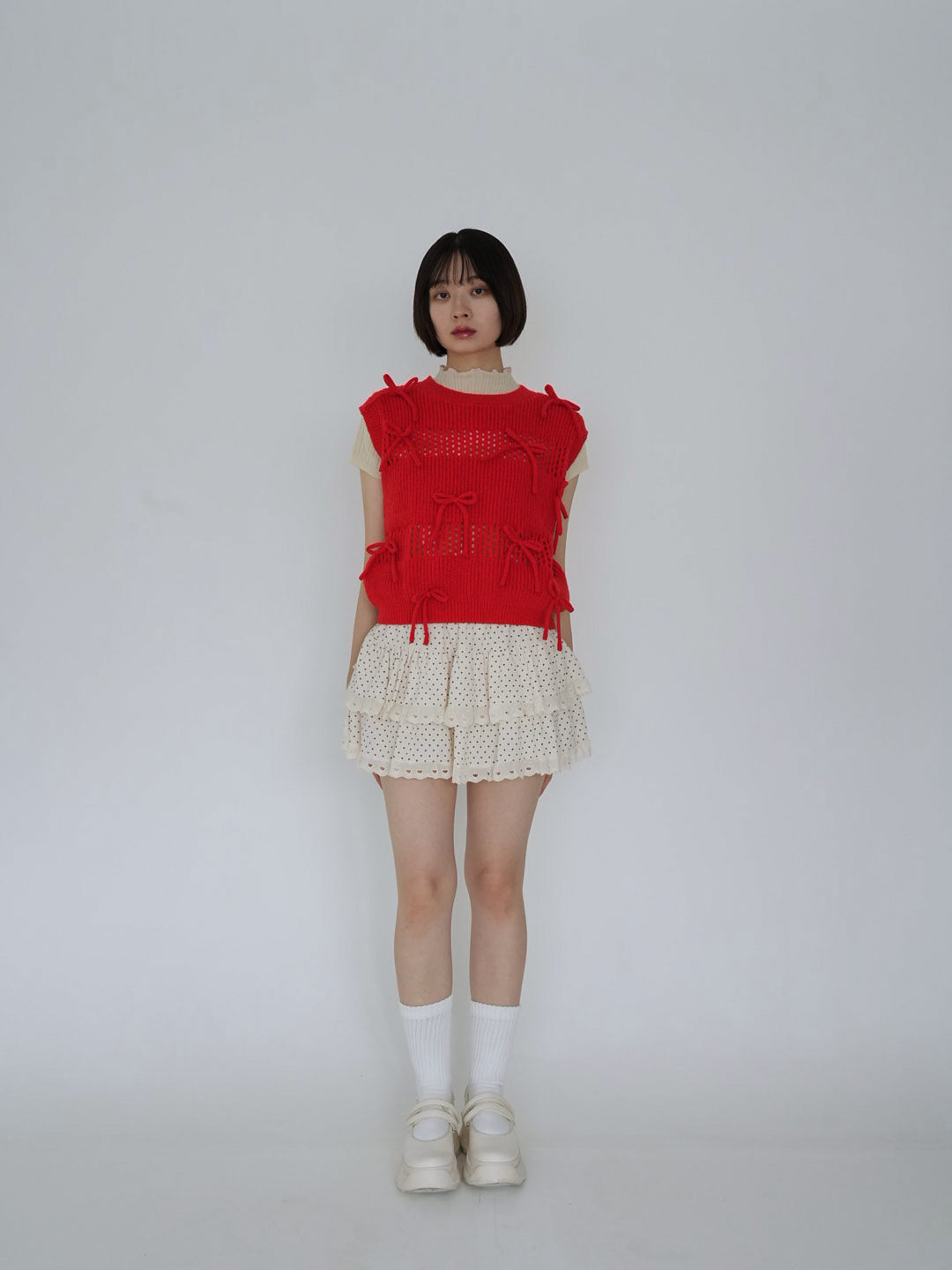 ribbon knit vest