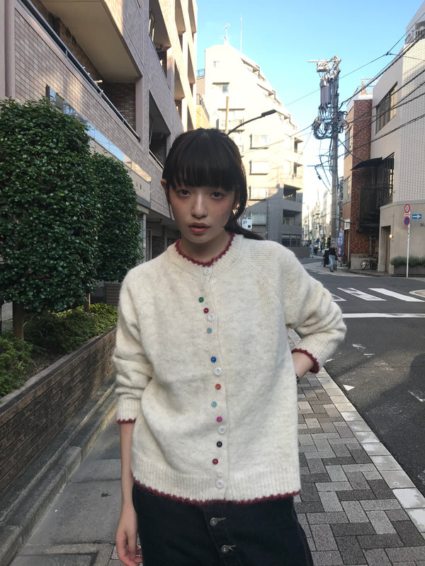 color button knit cardigan