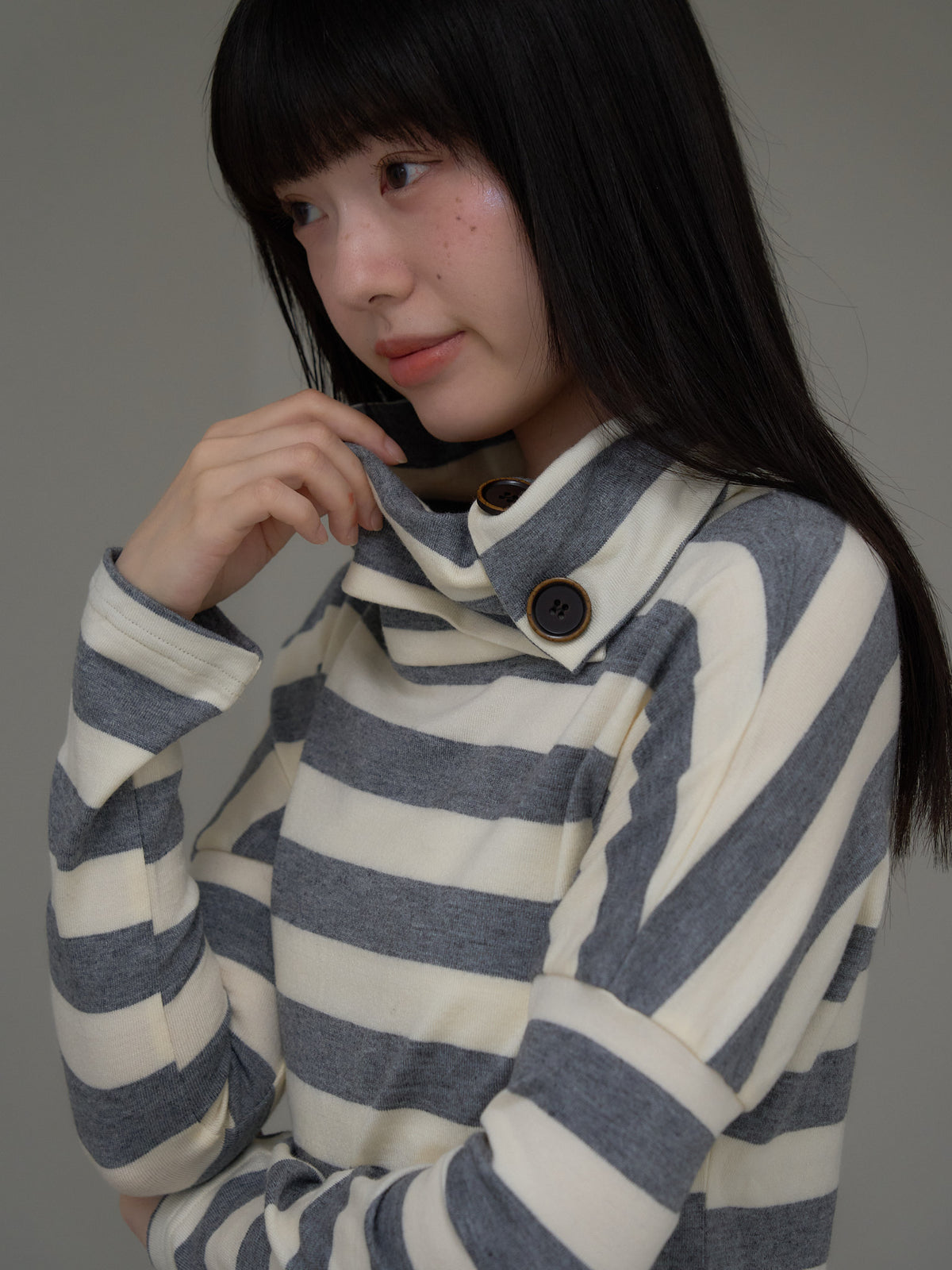2way neck border knit