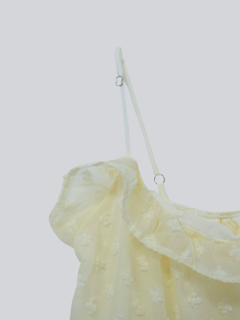 dot chiffon tiered dress