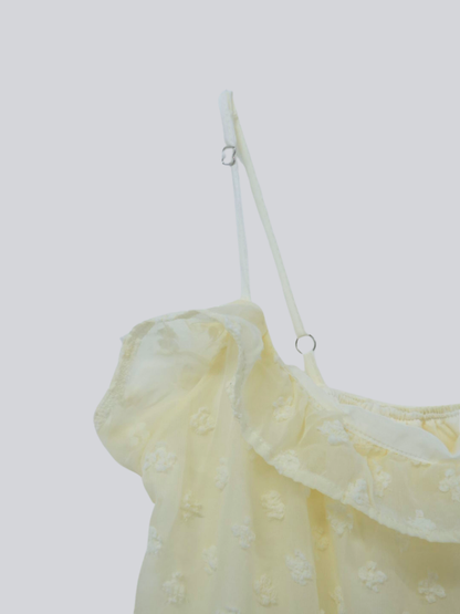 dot chiffon tiered dress
