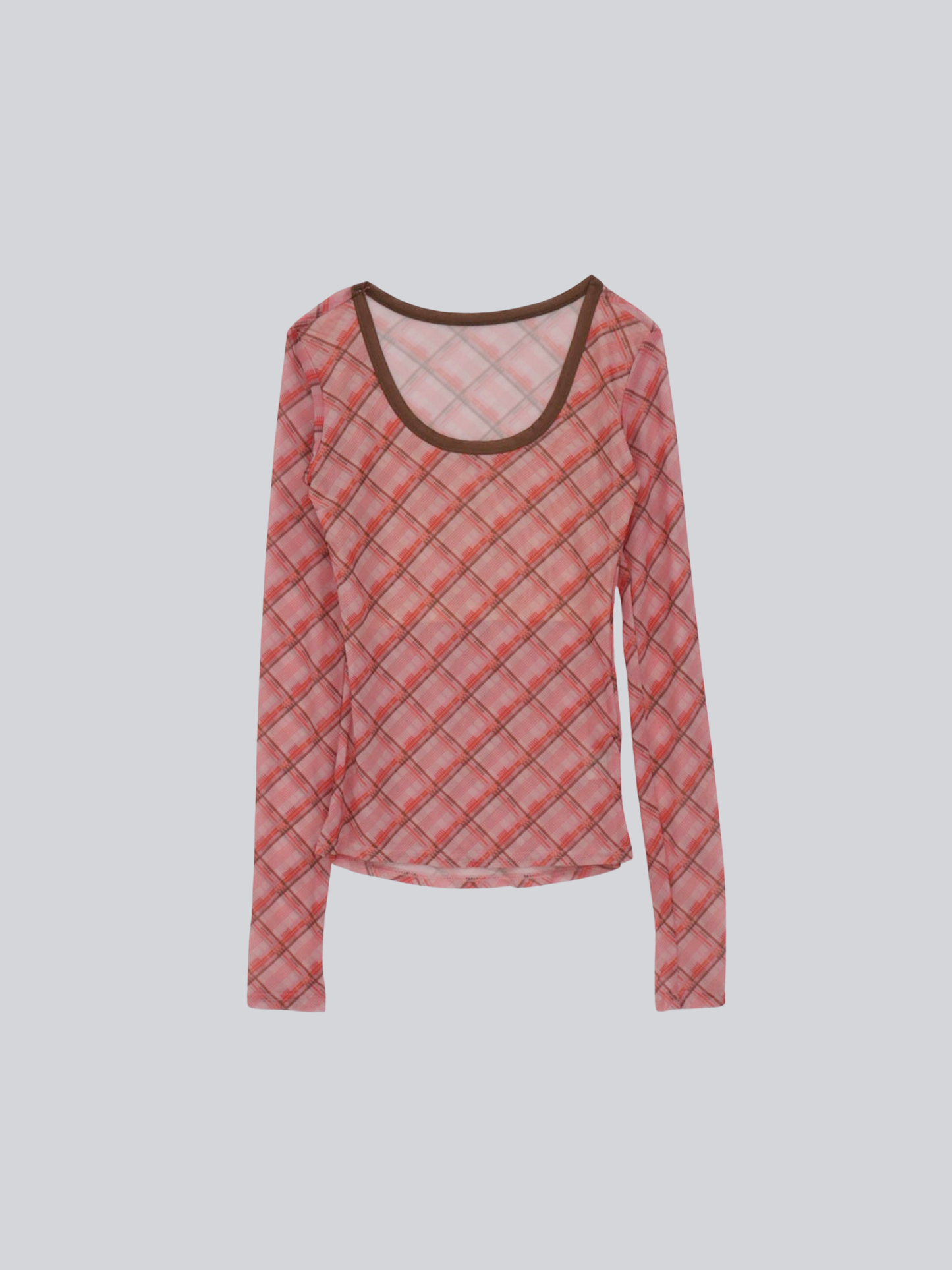 check slim long sleeve tee