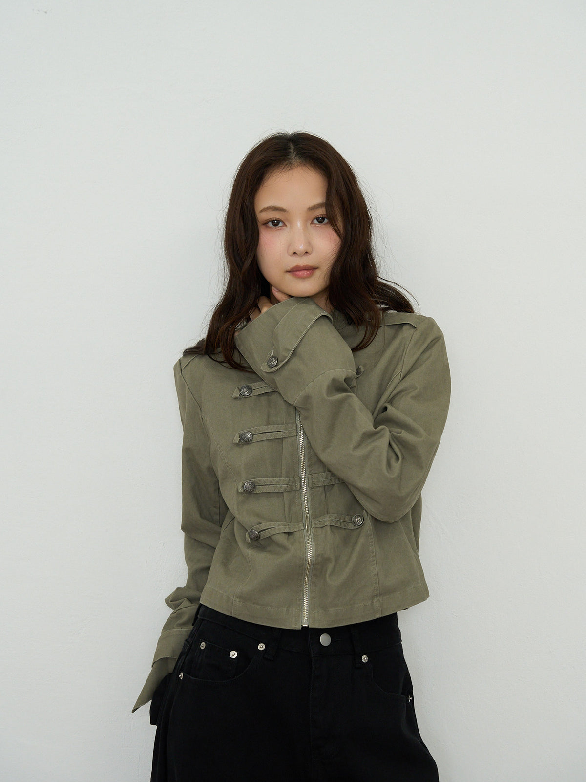 napoleon button short jacket