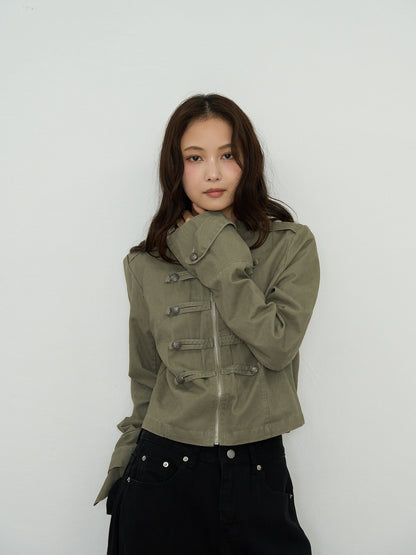 napoleon button short jacket