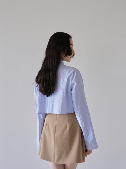 wrinkle cropped shirt