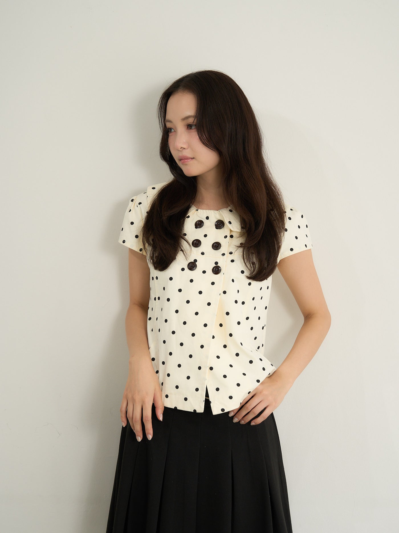 dot button blouse