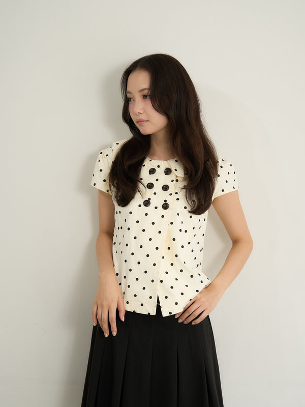 dot button blouse
