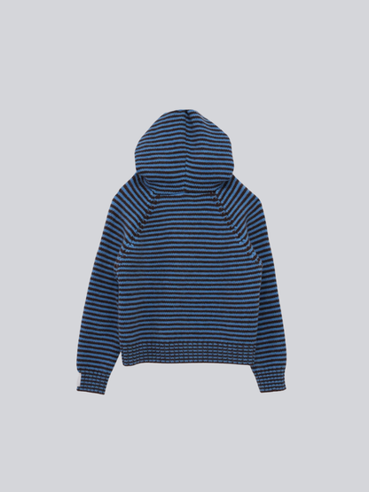 border knit zip hoodie