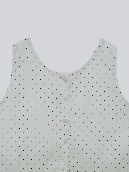 dot sleeveless blouse set