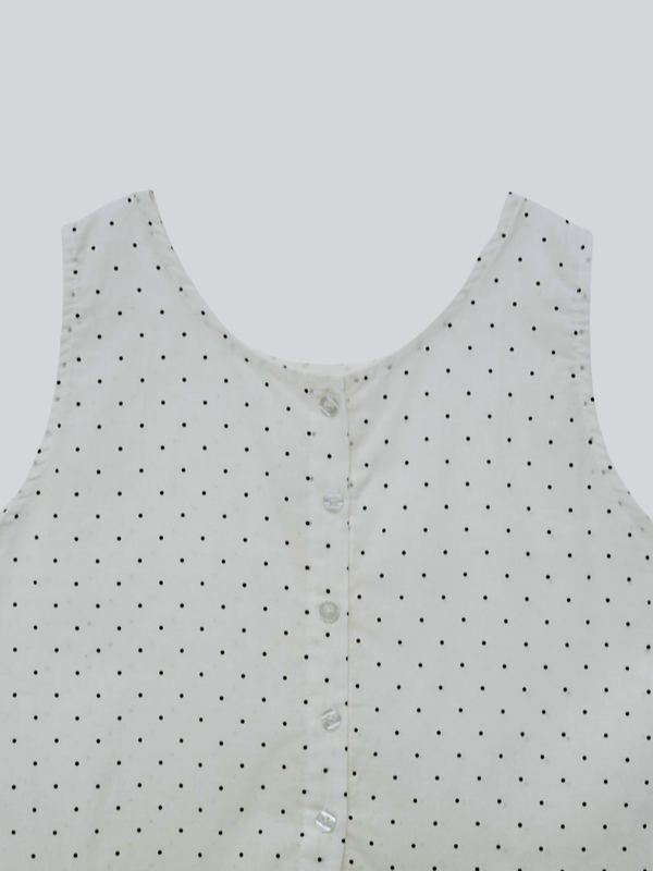 dot sleeveless blouse set