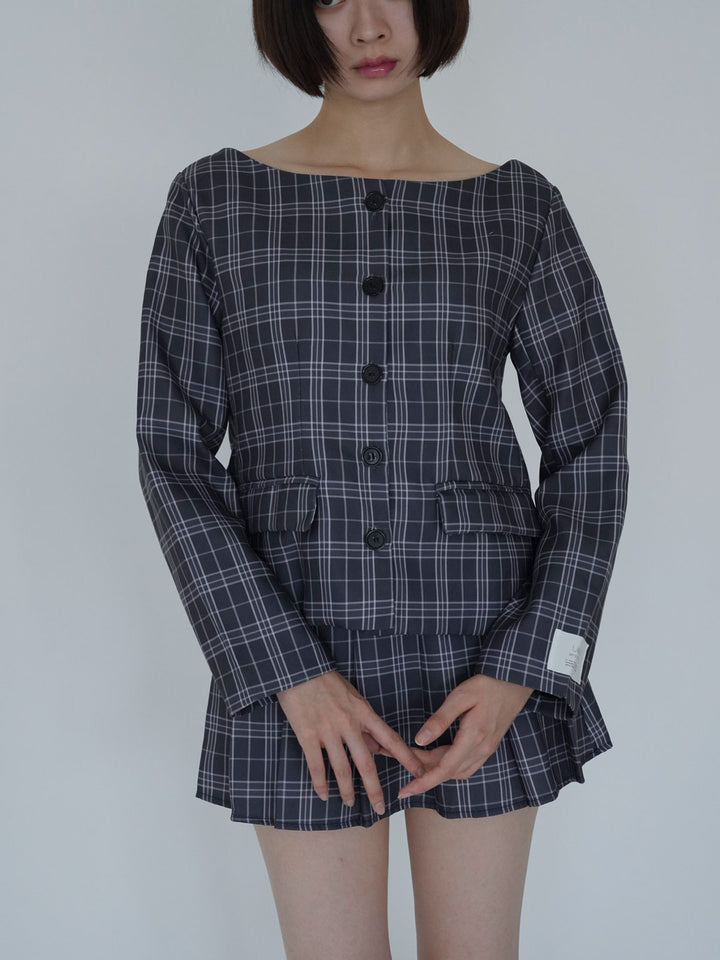 【8月26日発送予定】3piece check jacket and skirt