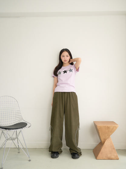stitch line wide pants
