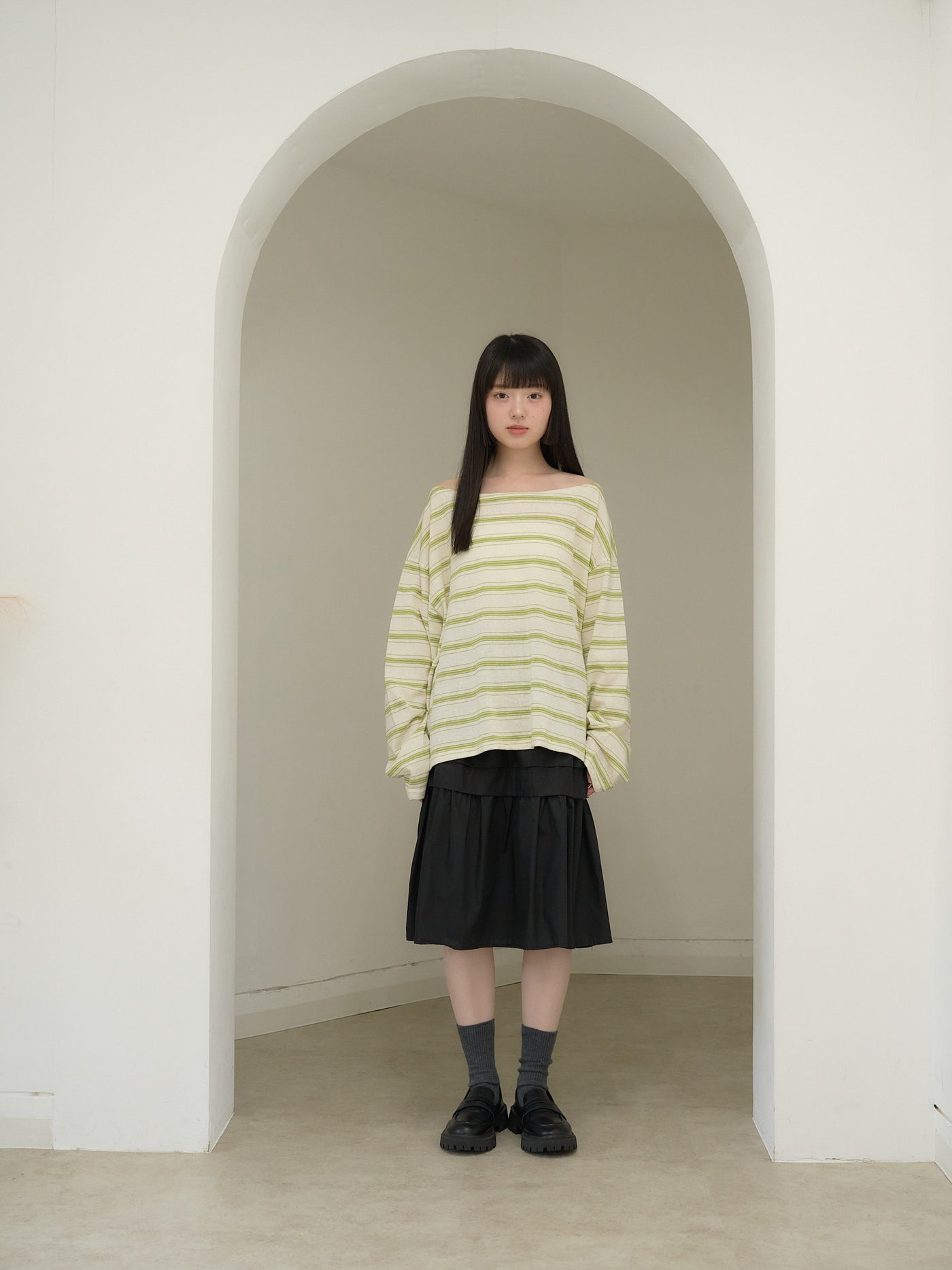 long sleeve border tee