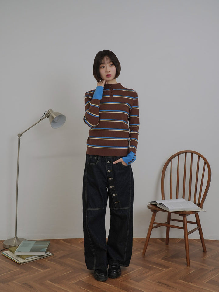 border rib knit  top