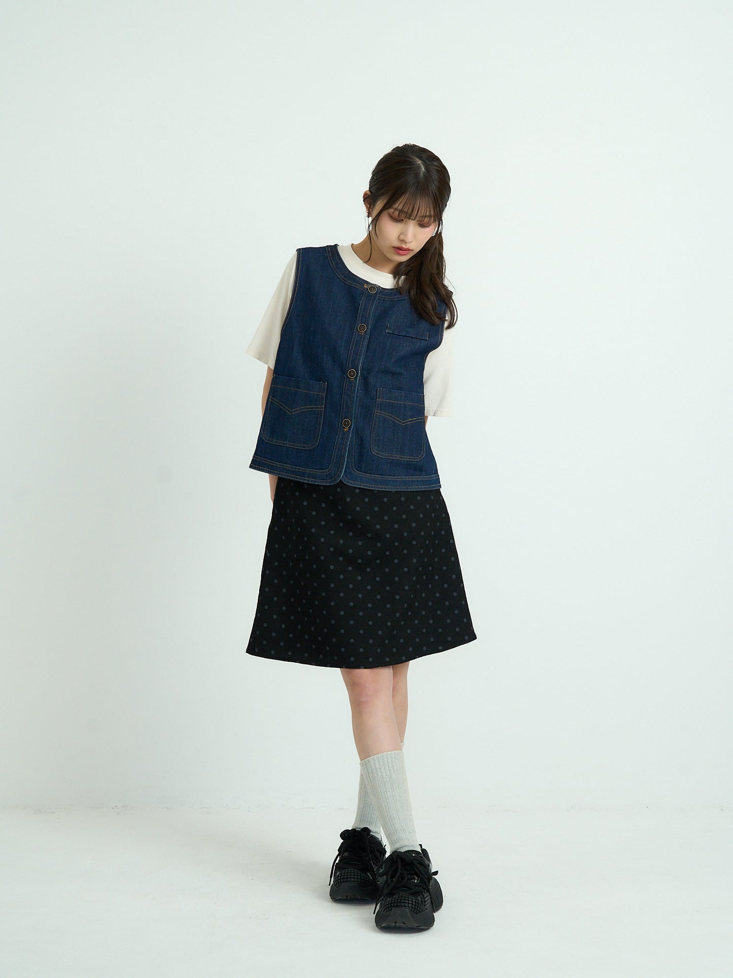 polka dot  midi skirt