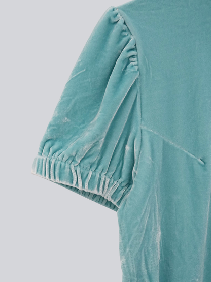 velour puff sleeve top