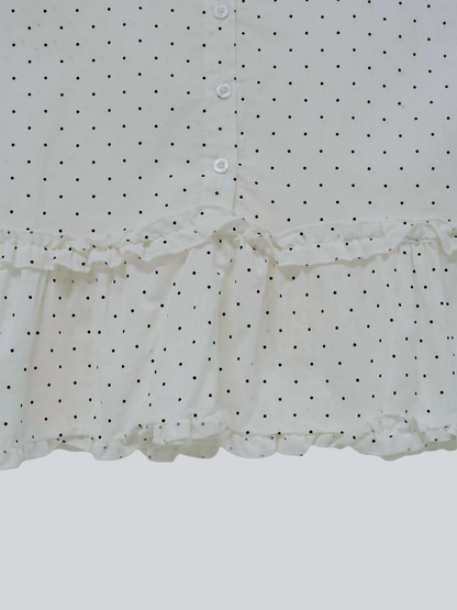 dot sleeveless blouse set