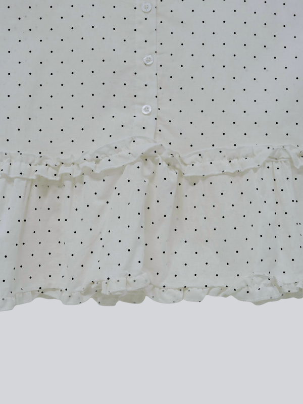 dot sleeveless blouse set