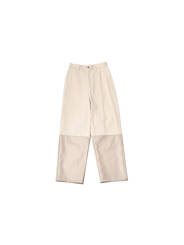 fake leather switching pants