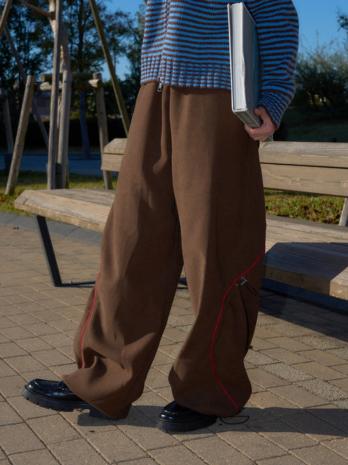 stitch line wide pants