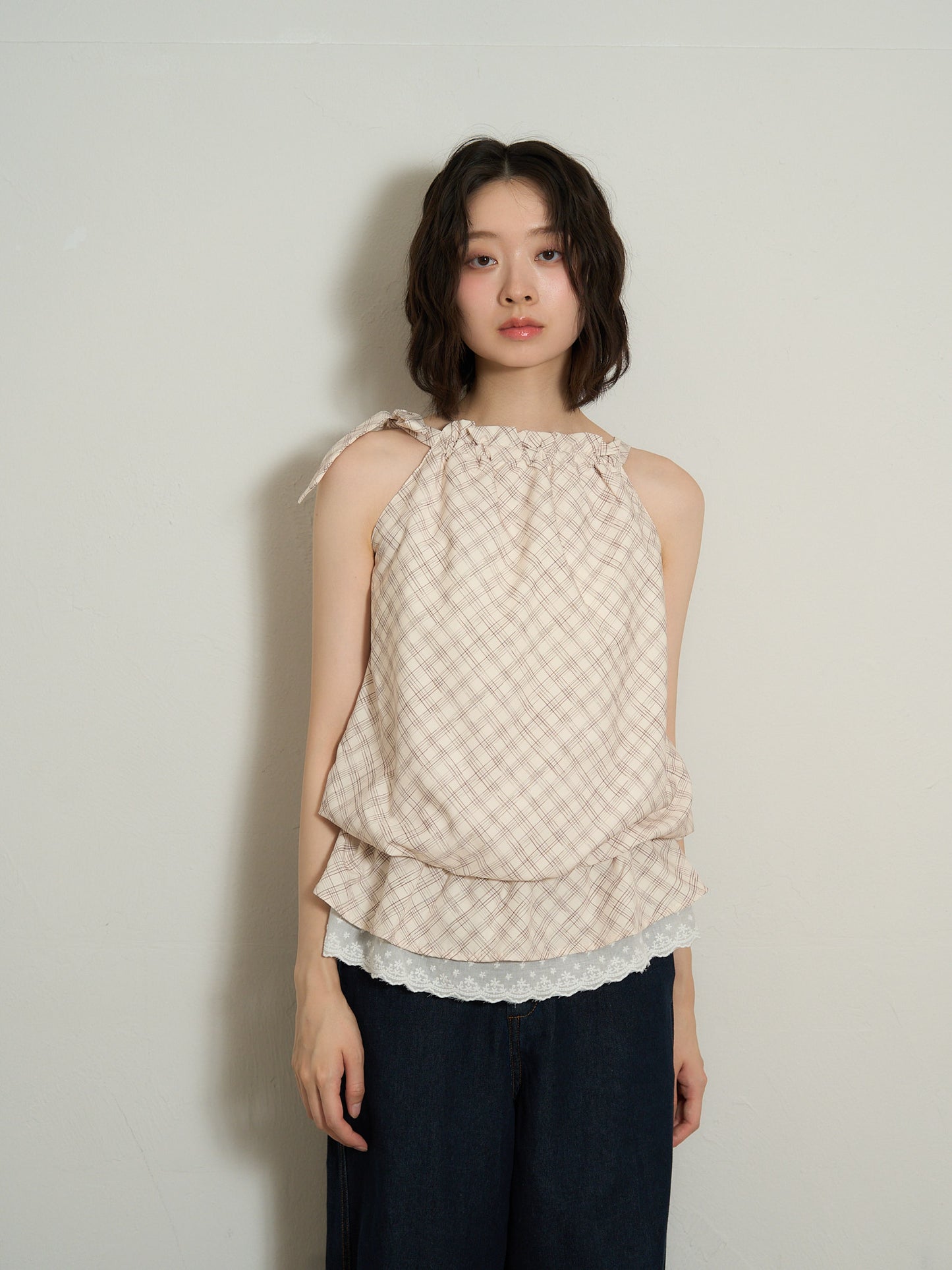 check lace cami