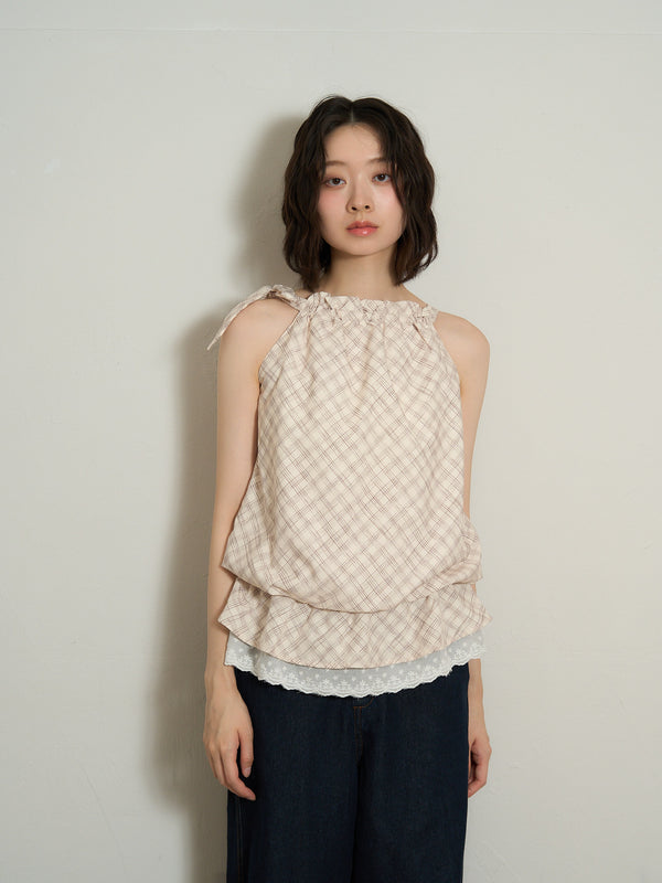 check lace cami