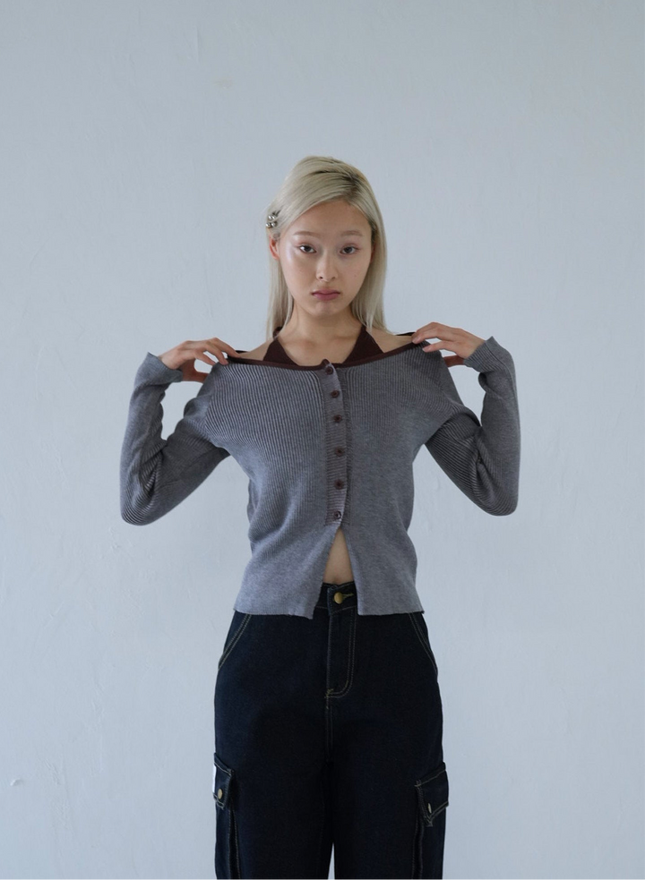 【 10月上旬発送予定 】layered rib knit top