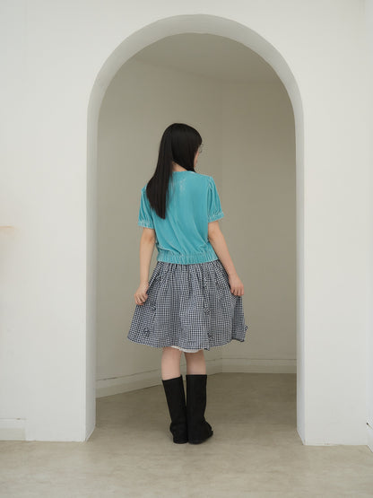 velour puff sleeve top