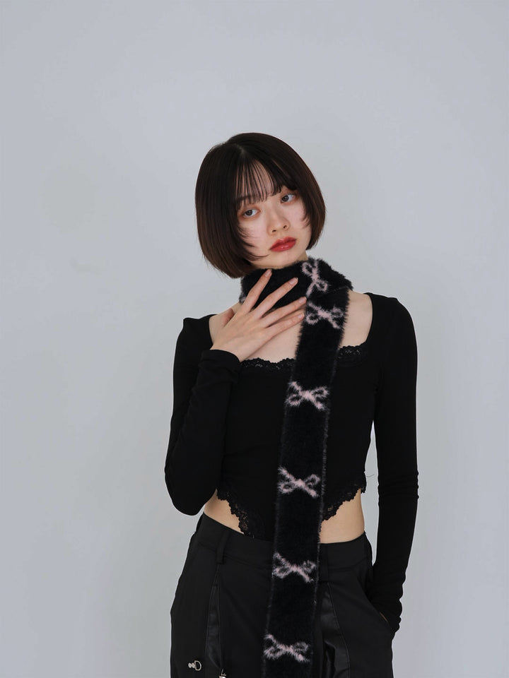 ribbon fur scarf