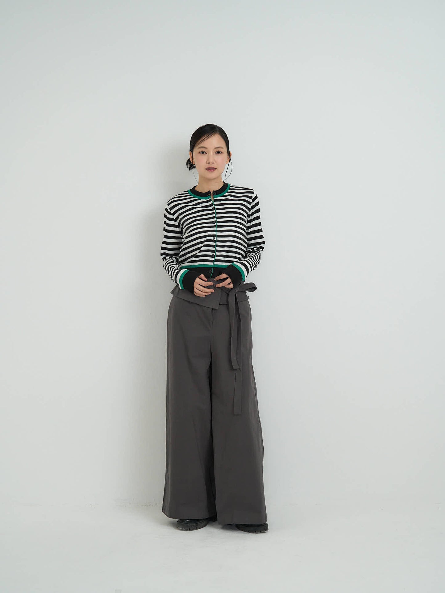 wrap layer wide pants