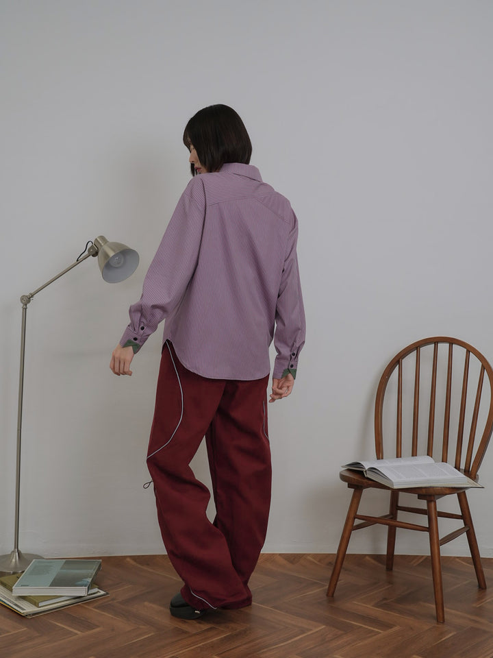 stitch line wide pants