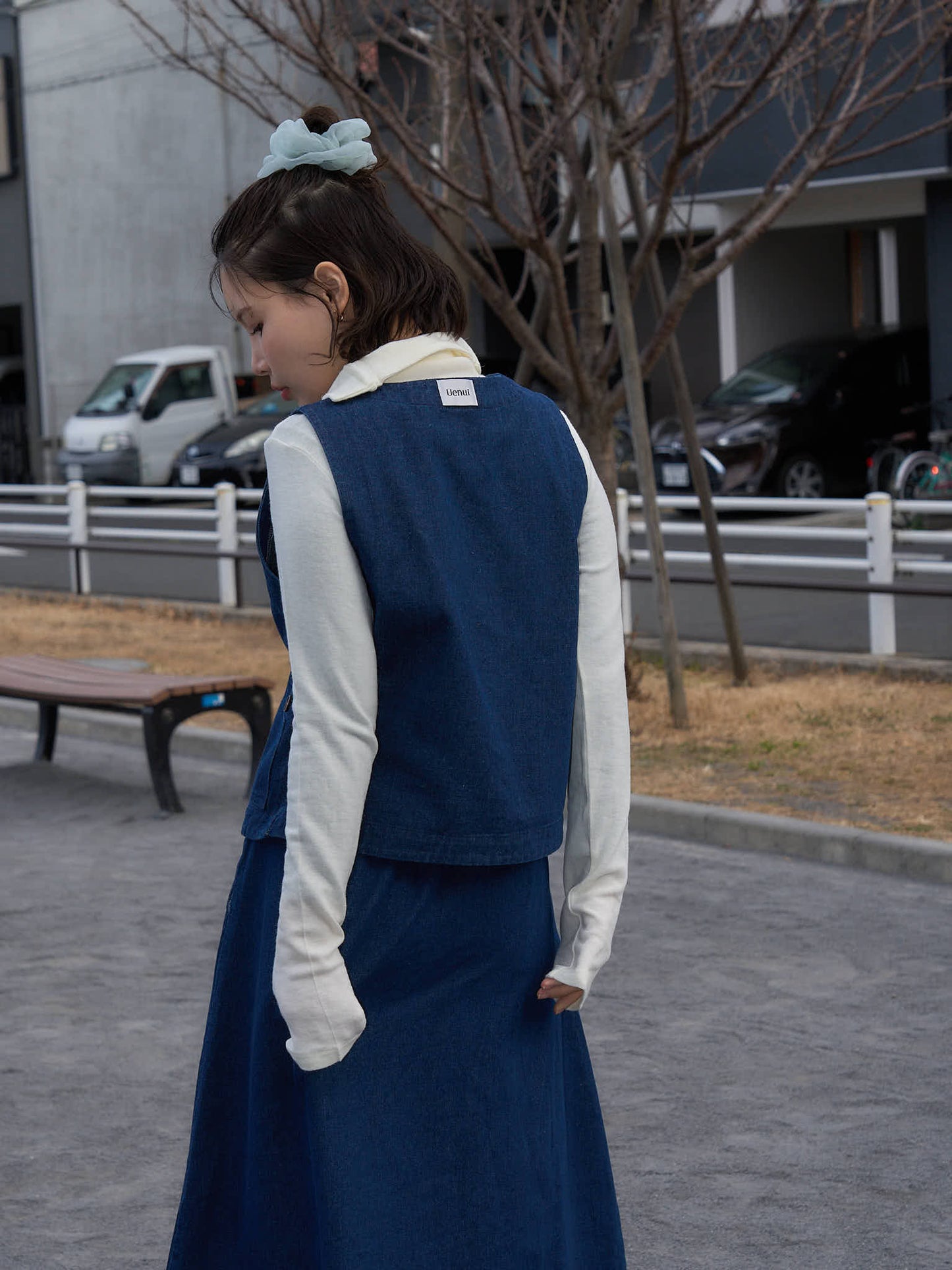 denim button casual vest