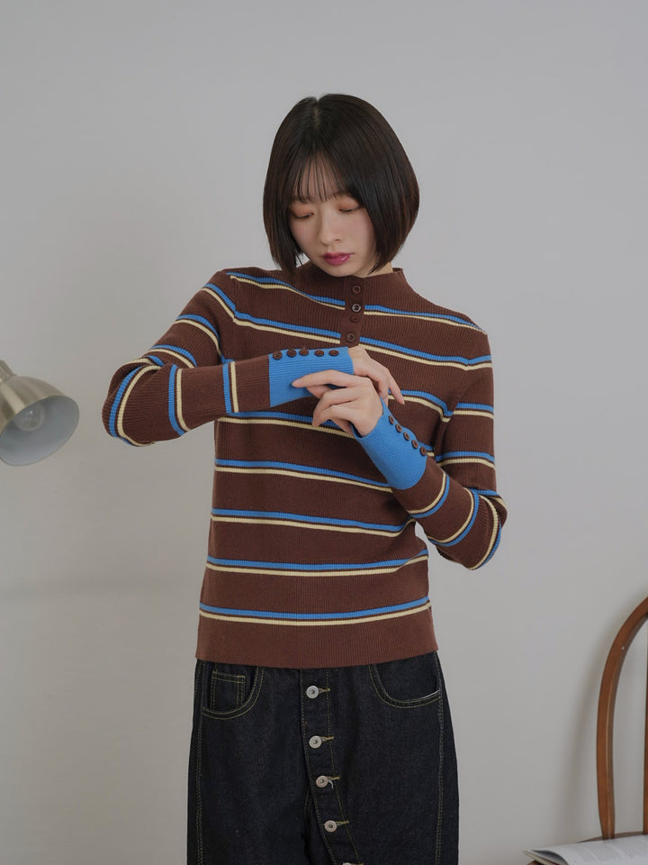 border rib knit  top