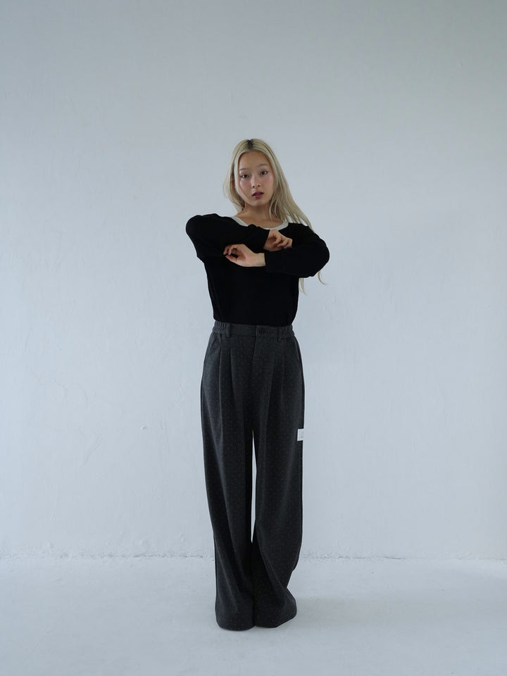 【 10月上旬発送予定 】contrast trim rib knit top