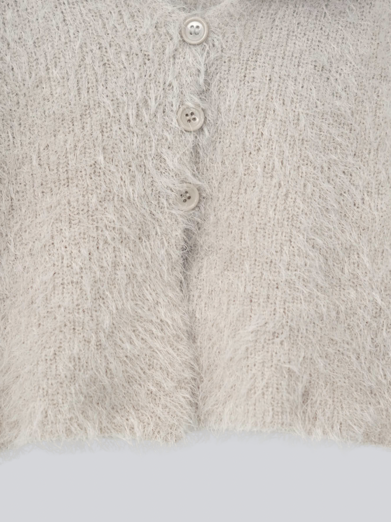 shaggy knit sailor cardigan