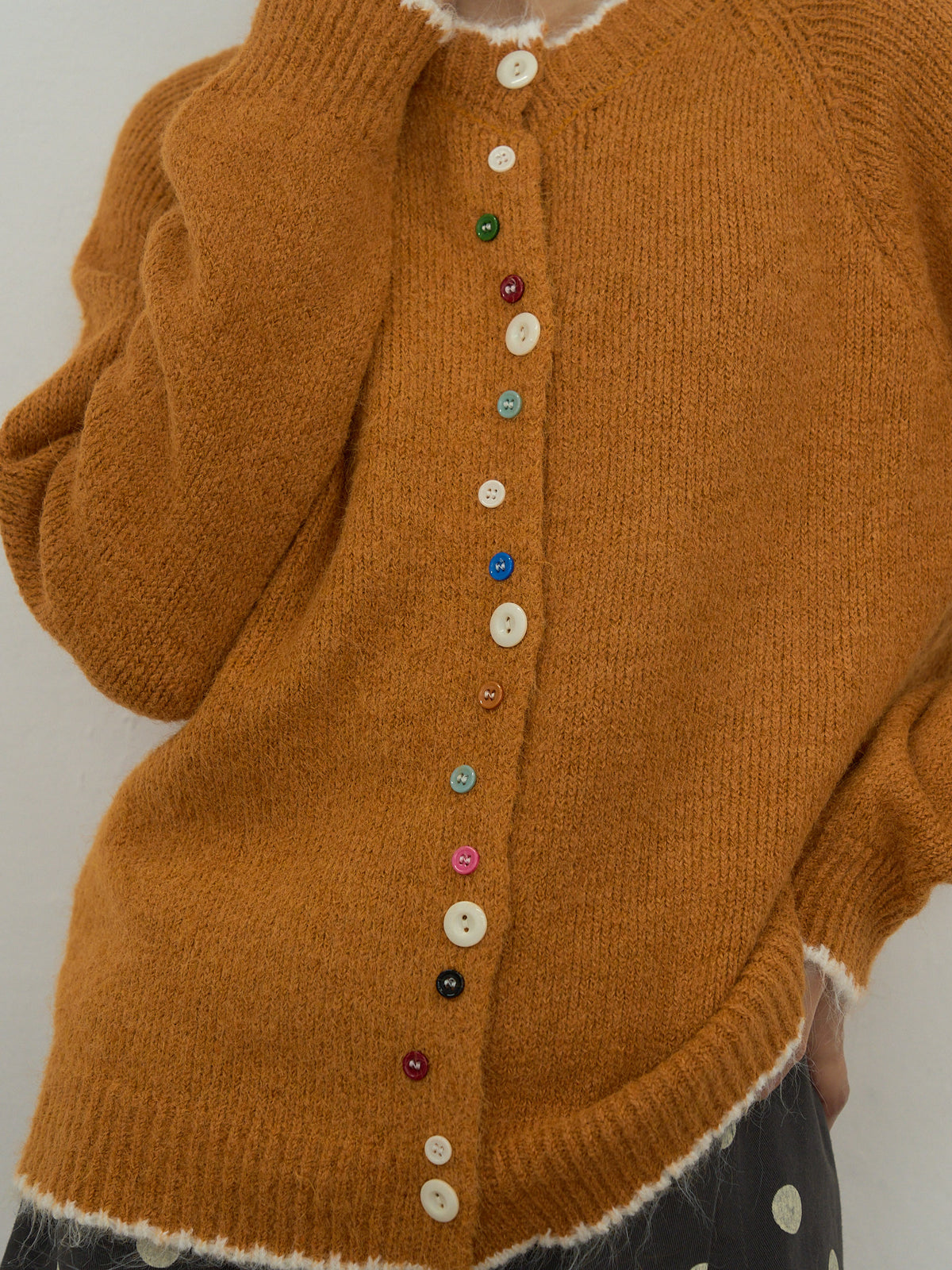 color button knit cardigan