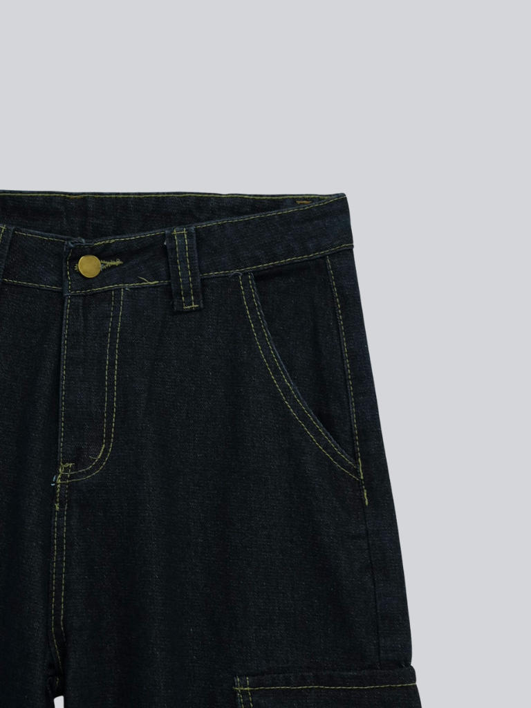 dark denim cargo pants