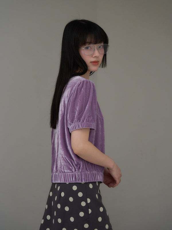 velour puff sleeve top